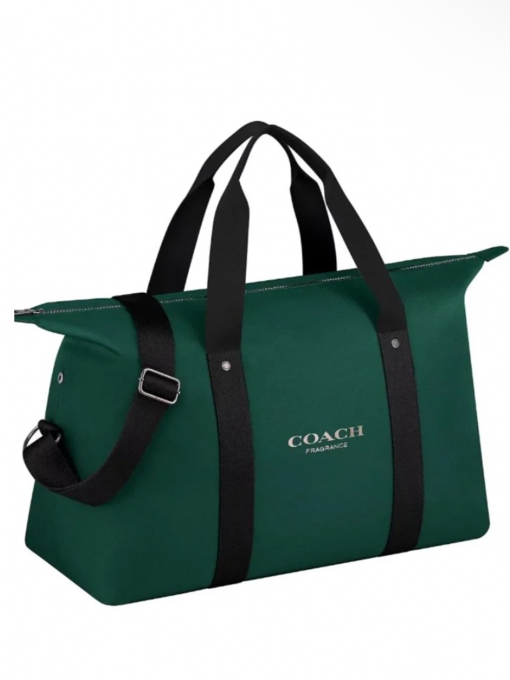 Coach Fragrance Duffle Dark Green Weekender Carry-on Gym Shoulder / Hand Bag NEW